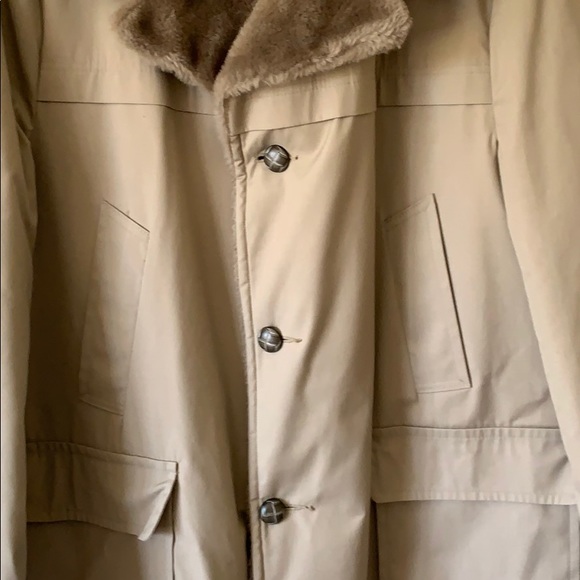 Vintage Woolrich Lined Winter Coat Tan Size 46